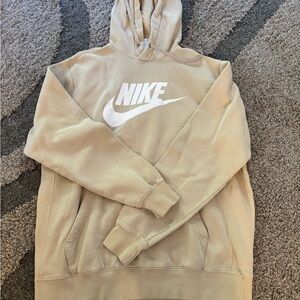 Nike Beige Hoodie with White Logo